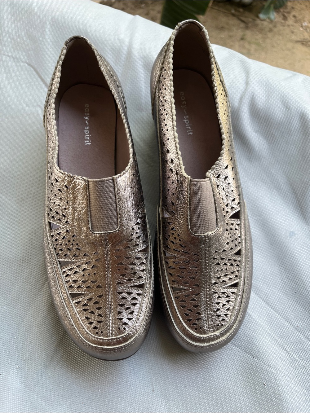 Easy Spirit Women's Metallic Gold Slip-On Loafers